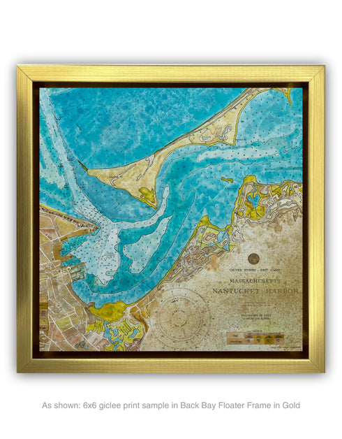 Nantucket Harbor Nautical Chart | Framed Giclee Print on Canvas
